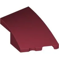 Brick Wedged, Curved 3 x 2 with Stud Notch Right / Dark Red