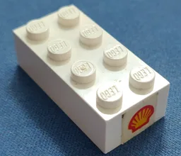 Brick 2 x 4 with Shell Logo I Pattern on Both Ends (Stickers) - Sets 642-1 / 673-1