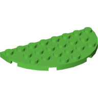 Lego Plate Round Half 4 x 8 / Bright Green