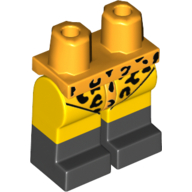 Lego Hips with Yellow Legs and Black Boots Pattern with Bright Light Orange Leotard with Leopard Spots Print / Bright Light Orange