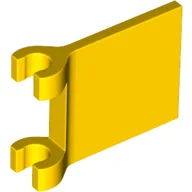 Flag 2 x 2 Square, Flared Clip Edge [Thick Clips] / Yellow