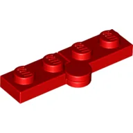 Hinge Plate 1 x 4 Swivel Top / Base - Solid Clip [Complete Assembly] / Red