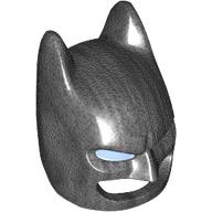 Lego Mask, Batman Cowl with Bright Light Blue Eyes pattern / Pearl Titanium