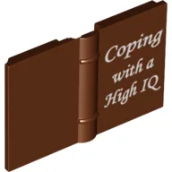 Book 2 x 3 with 'Coping with a High IQ' Print / Reddish Brown