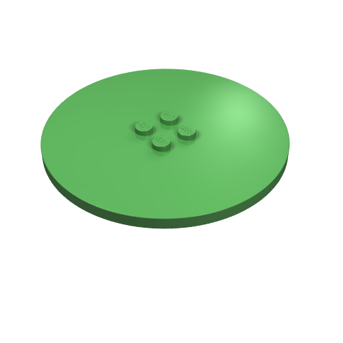 Lego Plate Special Round 8 x 8 with 2 x 2 Center Studs with Groove / Bright Green