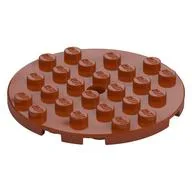 Plate Round 6 x 6 with Hole / Dark Orange
