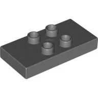 Duplo Plate 2 x 4 x 1/2 with 4 Center Studs [Thick] / Dark Gray
