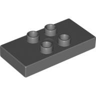 Lego Duplo Plate 2 x 4 x 1/2 with 4 Center Studs [Thick] / Dark Gray