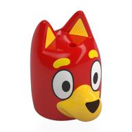Lego Minifig Head Special, Bluey with Yellow Nose, Ears, Eyebrows (Rusty) / Red