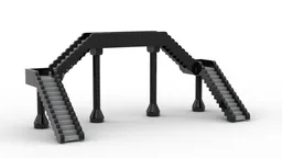 LEGO Train - Passerelle de gare - Station Footbridge - MOC