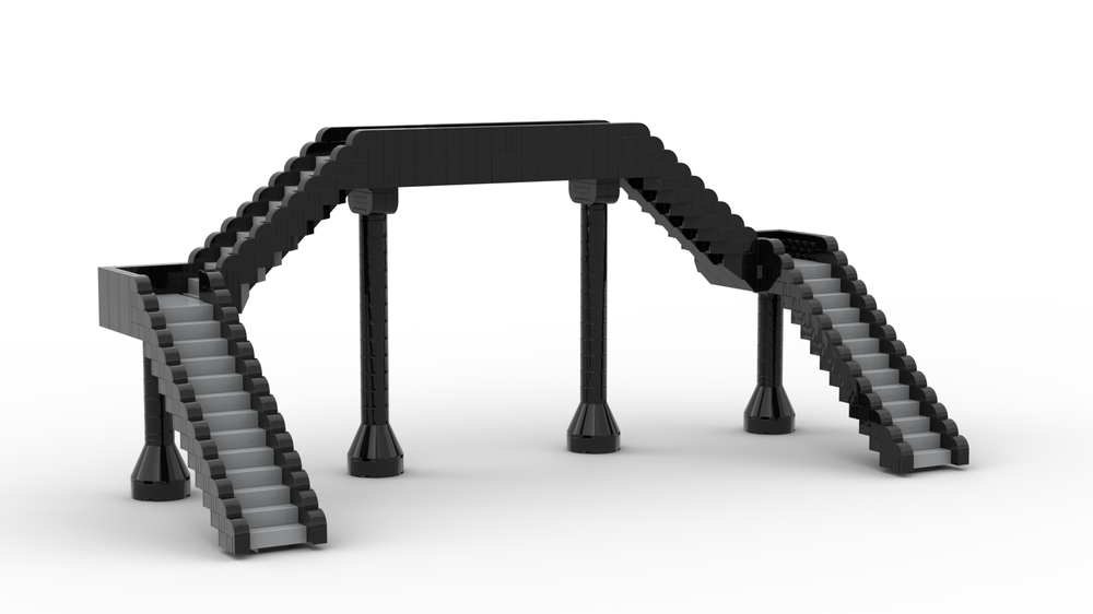 LEGO Train - Passerelle de gare - Station Footbridge - MOC