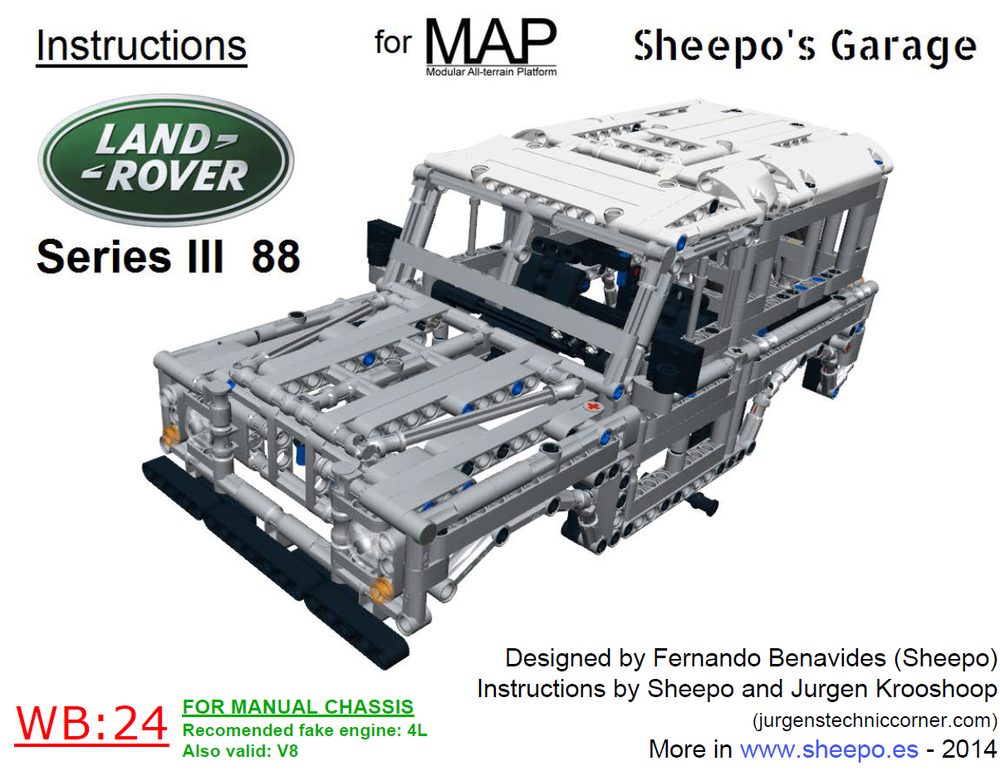 Lego Land-Rover Series III 88 Bodywork (for MAP)