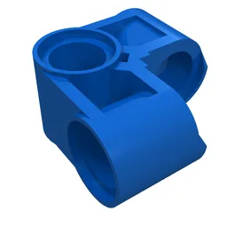 Technic Pin Connector Perpendicular 2 x 2 Bent / Blue
