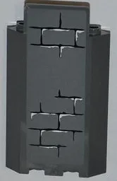 Panel 3 x 3 x 6 Corner Wall without Bottom Indentations with Dark Bluish Gray Bricks Pattern (Sticker) - Set 4194