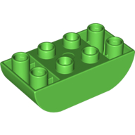 Lego Duplo Brick 2 x 4 Curved Bottom / Bright Green