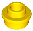 Plate Round 1 x 1 with Open Stud / Yellow