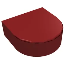 Tile Round 1 x 1 Half Circle / Dark Red