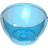 Lego Pod, Round, Faceted 4 x 4 x 1 2/3 (Dragon Egg Bottom) / Trans-Dark Blue
