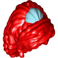 Lego Hair and Tiara, Floating with Metal Blue Shell print / Red