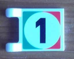 Flag 2 x 2 Square with Flat Edge with Black Number 1 in Italian Flag Pattern on Both Sides (Stickers) - Set 8679