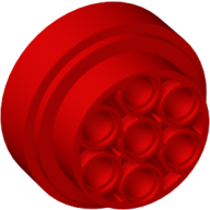 Lego Wheel 31 x 15 Technic, 7 Pin Holes / Red