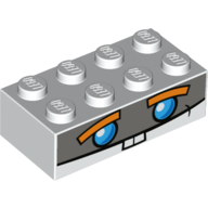 Lego Brick 2 x 4 with Boost Face Print / White