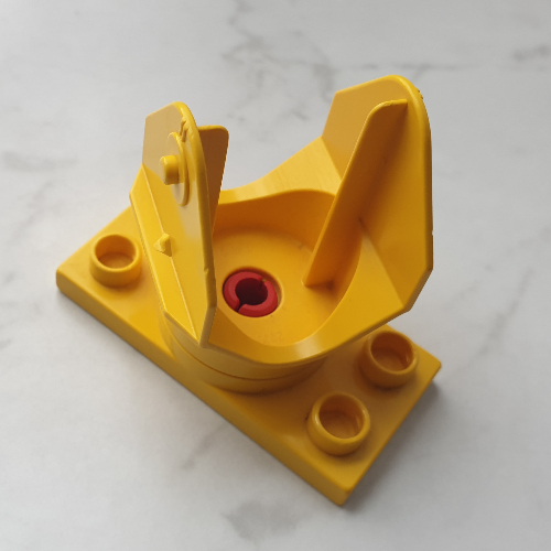 Lego Duplo Turntable Base, 2 x 4 Plate with Ladder Holder / Yellow