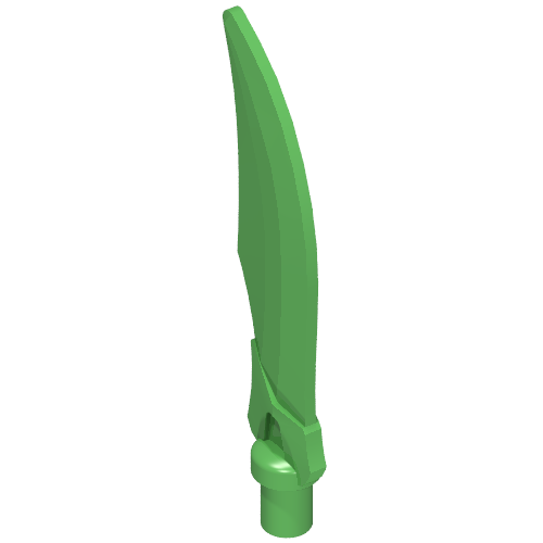 Lego Weapon Sword Curved Blade with Bar / Bright Green