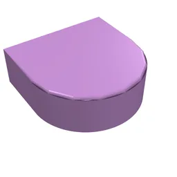 Tile Round 1 x 1 Half Circle / Medium Lavender