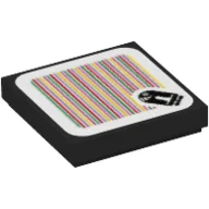 Tile 2 x 2 with Torpedo Ted and Barcode Print (Sticker) / Black