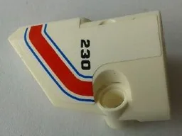 Technic, Panel Fairing # 1 Small Smooth Short, Side A with Blue, Red and White Stripes and '230' Pattern (Sticker) - Set 8071