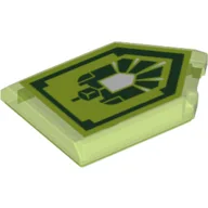 Tile Special 2 x 3 Pentagonal with Nexo Power Shield Print - Gamma Rays / Trans-Bright Green