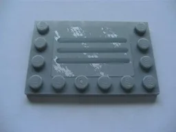 Tile, Modified 4 x 6 with Studs on Edges with Steel Plate with Scratches Type C Pattern (Sticker) - Set 8273