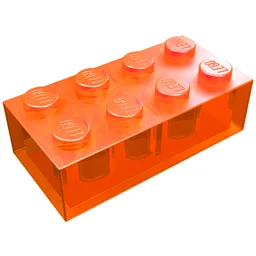 Brick 2 x 4 / Trans-Neon Orange