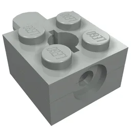 Arm Holder Brick 2 x 2 with Hole and 1 Arm / Light Gray