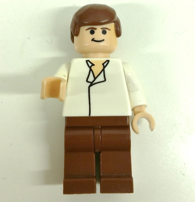 Lego Han Solo, White Shirt, Reddish Brown Legs, Black Eyes