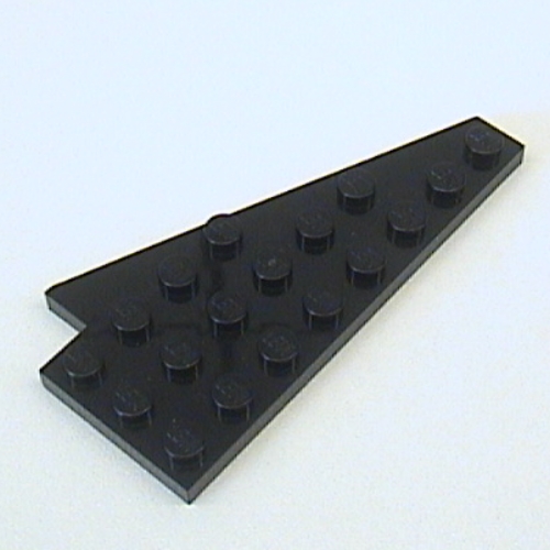 Lego Wedge, Plate 8 x 4 Wing Left without Underside Stud Notch / Black