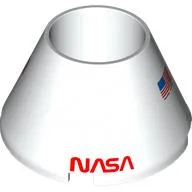Cone 4 x 4 x 2 Hollow No Studs with 'NASA', USA Flag Print