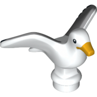 Lego Animal, Bird, Seagull with Bright Light Orange Beak and Black and Light Bluish Gray Wings Print