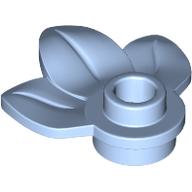 Lego Plant, Plate 1 x 1 Round with 3 Leaves / Bright Light Blue