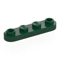 Plate Special 1 x 4 Rounded with 2 Open Studs / Dark Green