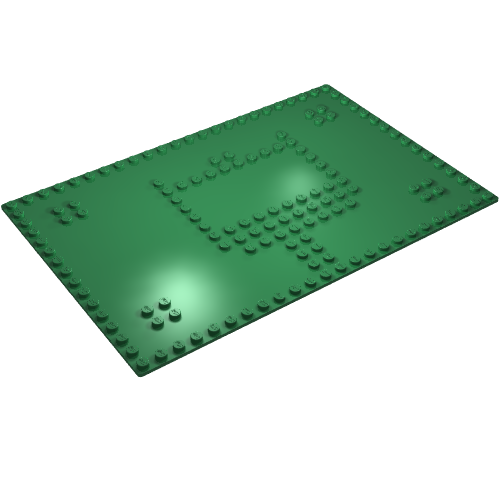 Lego Baseplate 16 x 24 with Set 080 Red House Print / Green