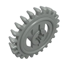 Technic Gear 24 Tooth Crown with Pointed Teeth / Light Gray