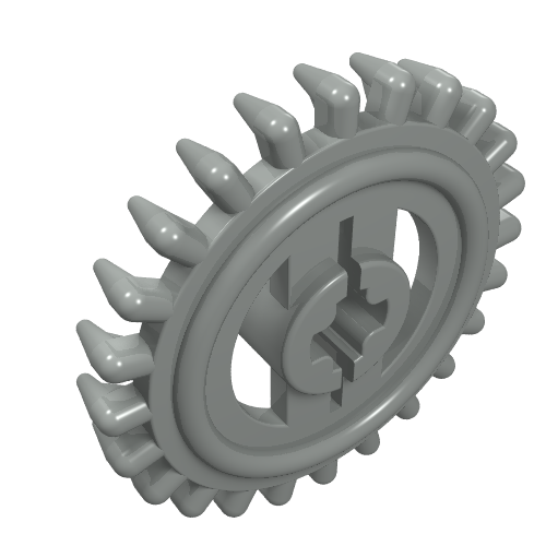 Lego Technic Gear 24 Tooth Crown with Pointed Teeth / Light Gray
