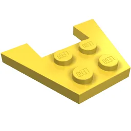 Wedge Plate 3 x 4 without Stud Notches / Yellow