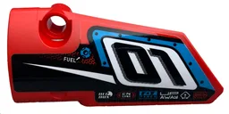 Technic, Panel Fairing # 3 Small Smooth Long, Side A with '01', Fuel Hole and White Stripe on Black Background Pattern (Sticker) - Set 42073