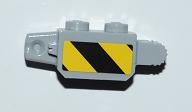 Lego Hinge Brick 1 x 2 Locking with Black and Yellow Thick Danger Stripes Pattern on Both Sides (Stickers) - Set 3179