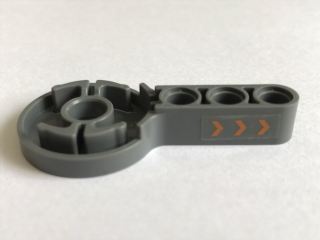 Lego Technic Rotation Joint Disk with Large Pin Hole and 3L Liftarm Thick with 3 Orange Chevrons Pattern Right (Sticker) - Set 7706