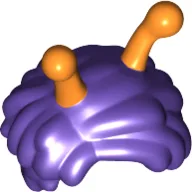 Hair with Antennas, Orange Pattern / Dark Purple