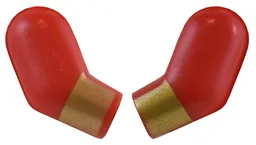 Arm, (Matching Left and Right) Pair with Gold Cuffs / Stripes Pattern / Red
